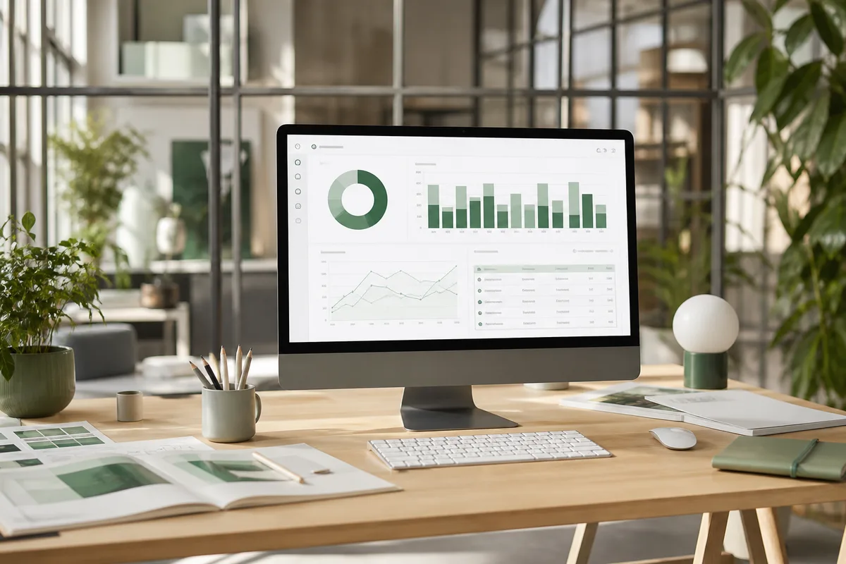 Écran affichant un tableau de suivi des dépenses annuelles d&rsquo;un site web
